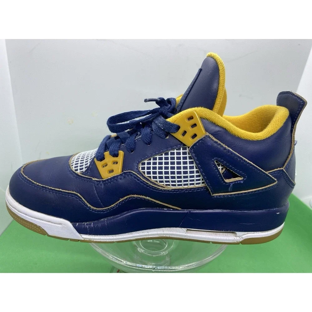 Nike Boys Air Jordan 4 408452-425 Blue Basketball Shoes Sneakers Size 5.5Y